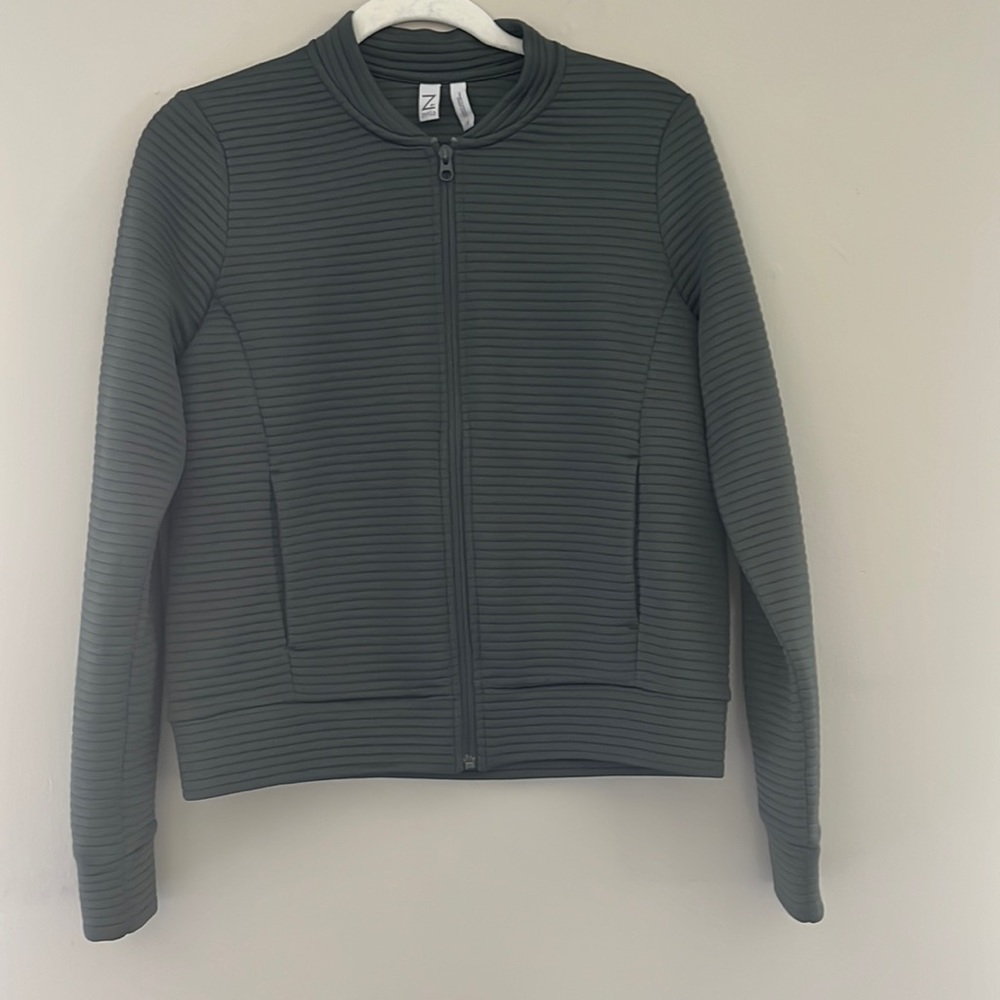 Z by Zella Green Evolve Textured Bomber Jacket Small